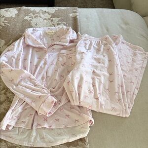 Laura Ashley Pink Bow Pajama Set medium